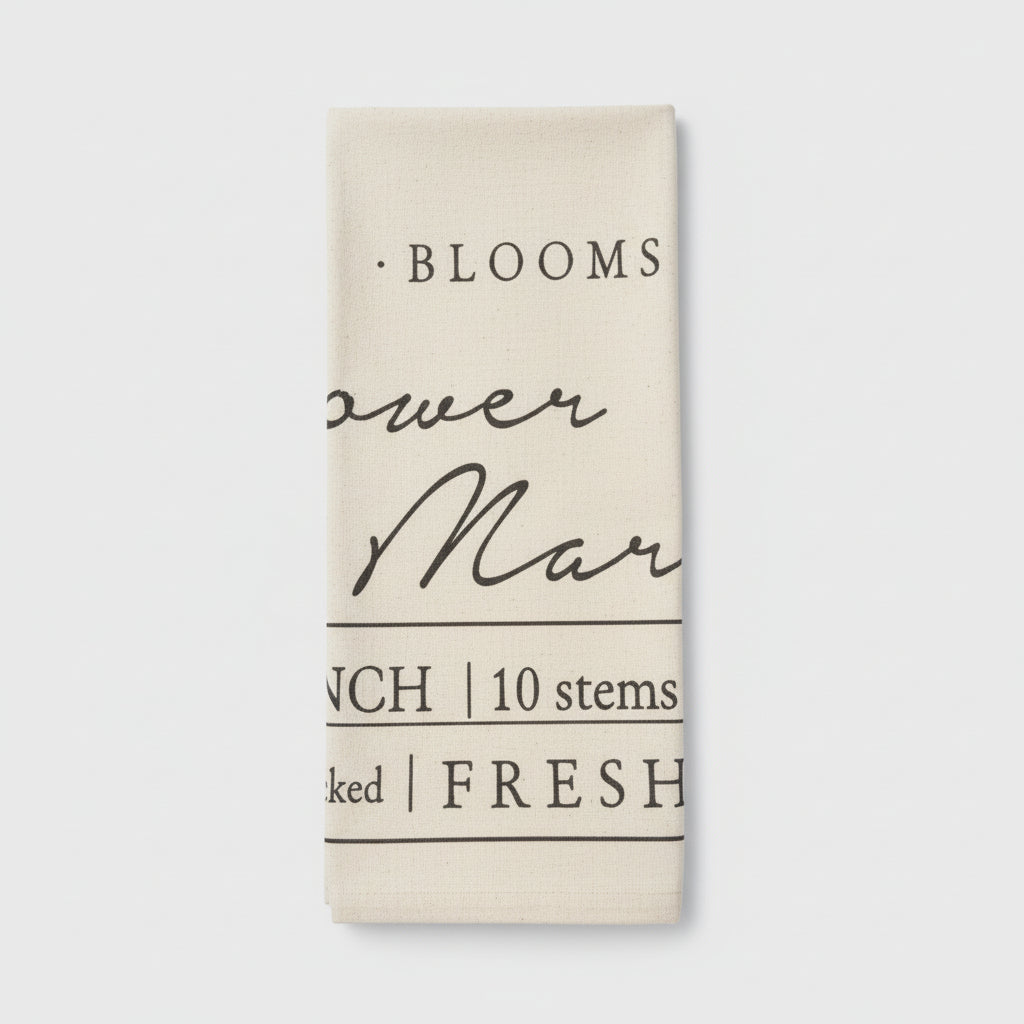 Botanical Flower Market Tea Towels