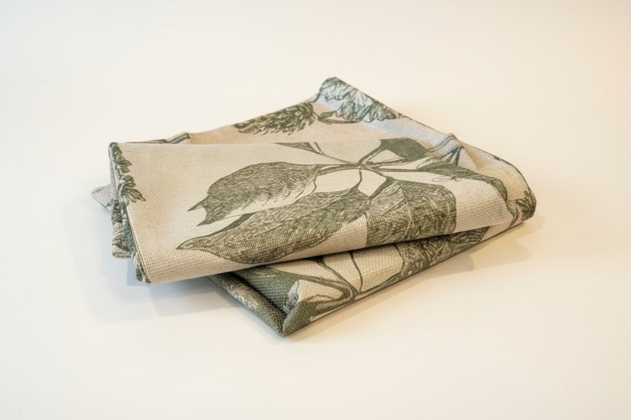 Green Floral Vintage Pillows
