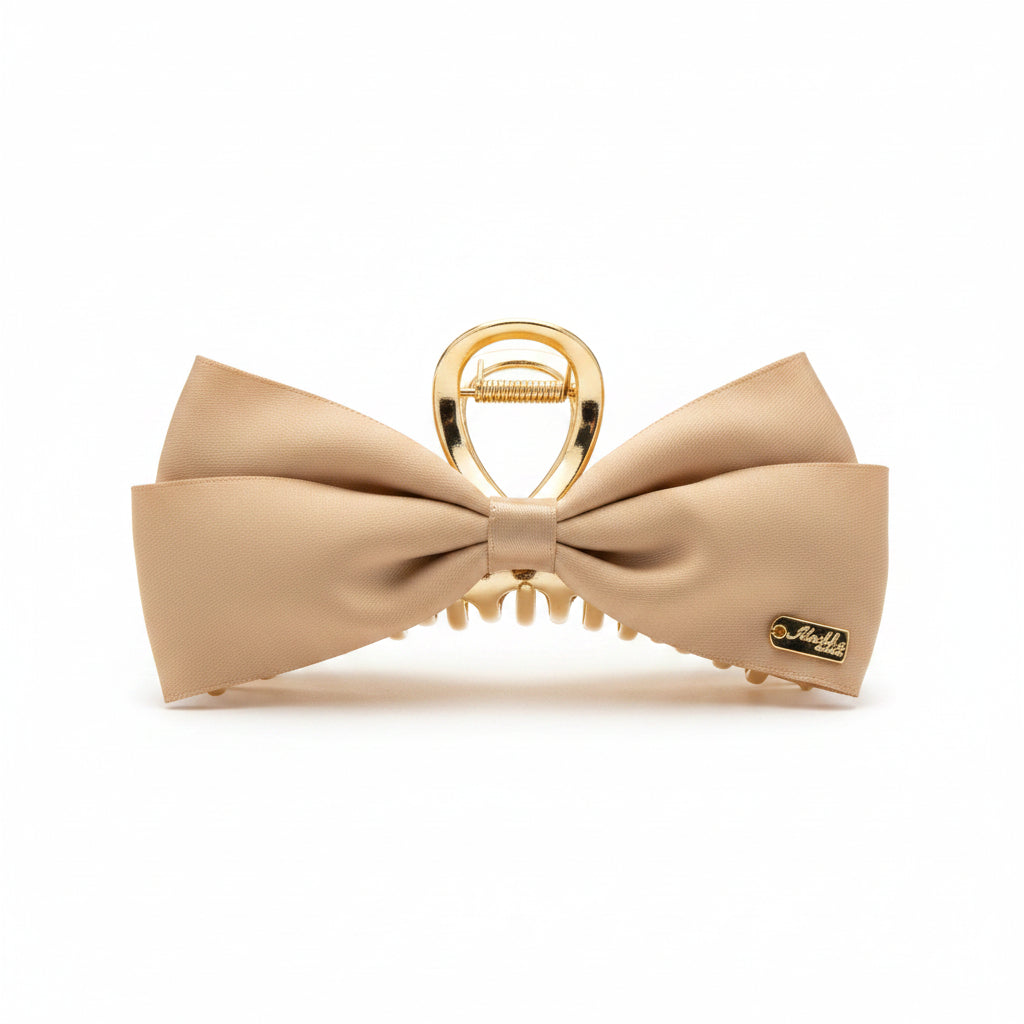 Large Satin Bow Hair Clips
