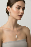 Silver Droplet Necklace and Earring Set