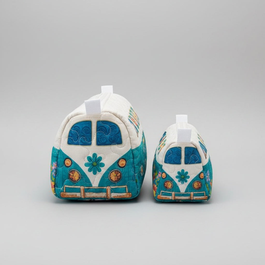 Flower Bus Quilted Makeup Bags