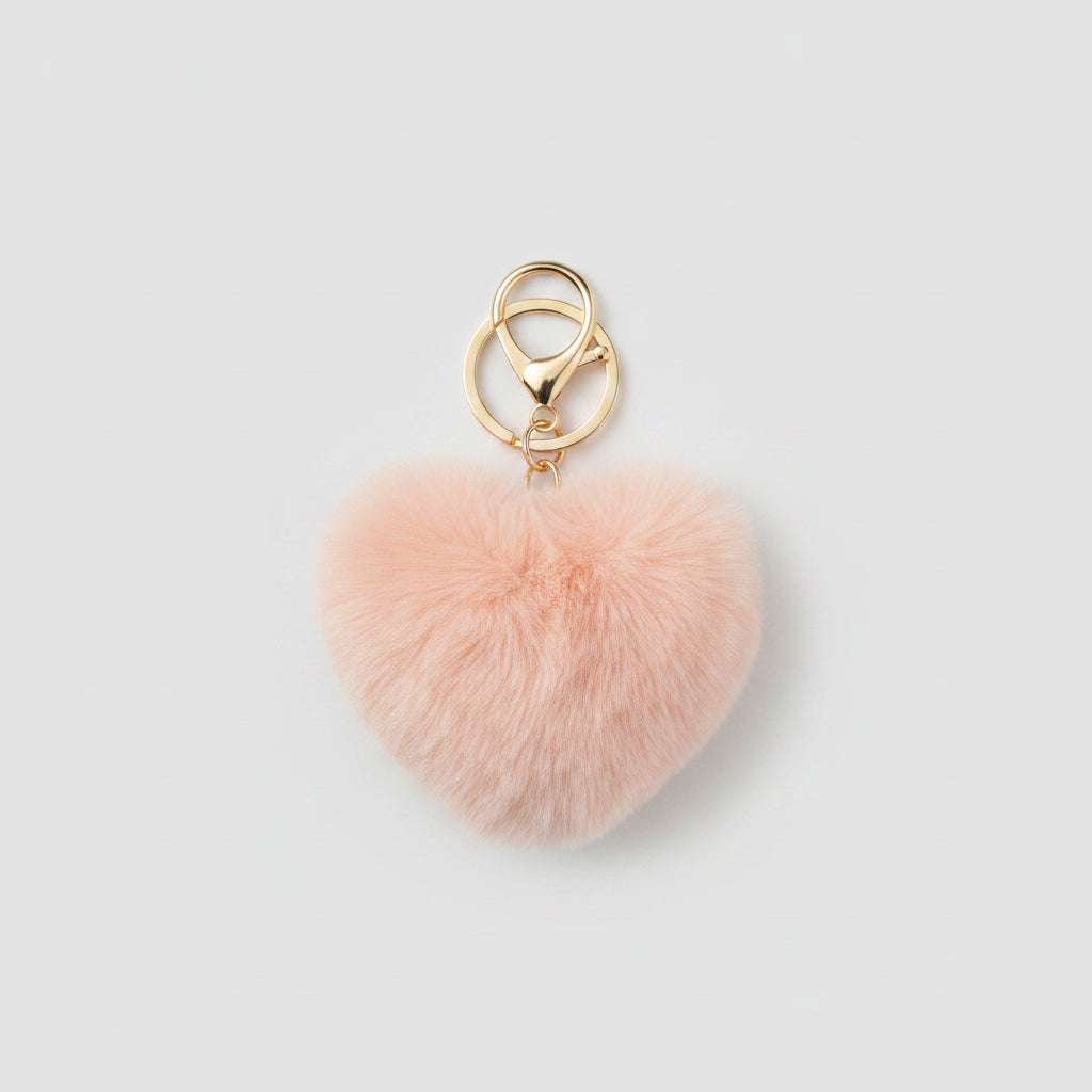 Heart Shaped Plush Bag Charms