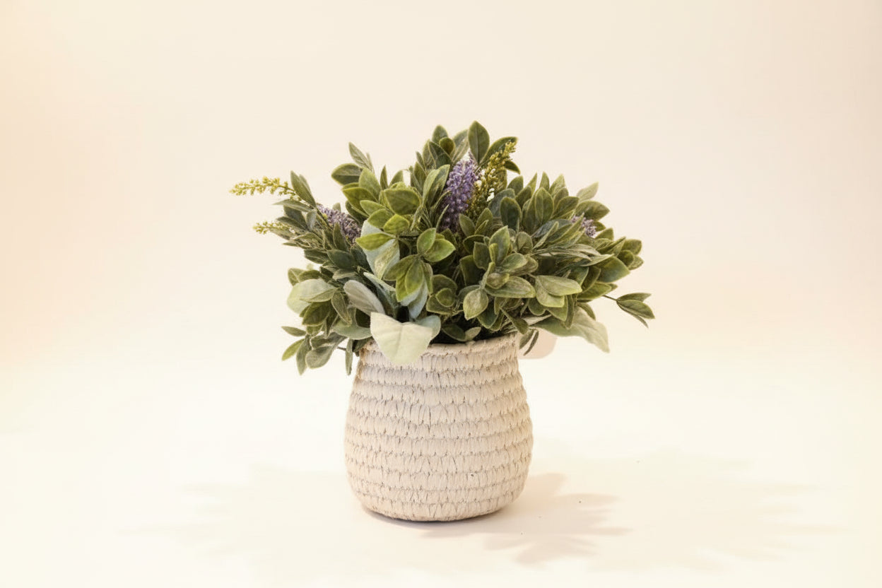 Lavender Woven Ceramic Vase