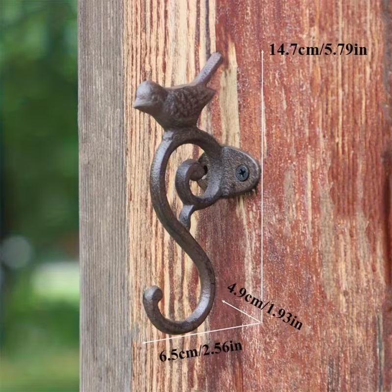 Cast Iron Bird S-Shaped Wall Hook