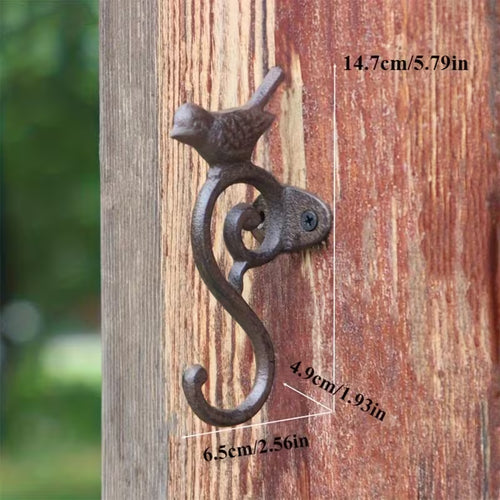 Cast Iron Bird S-Shaped Wall Hook