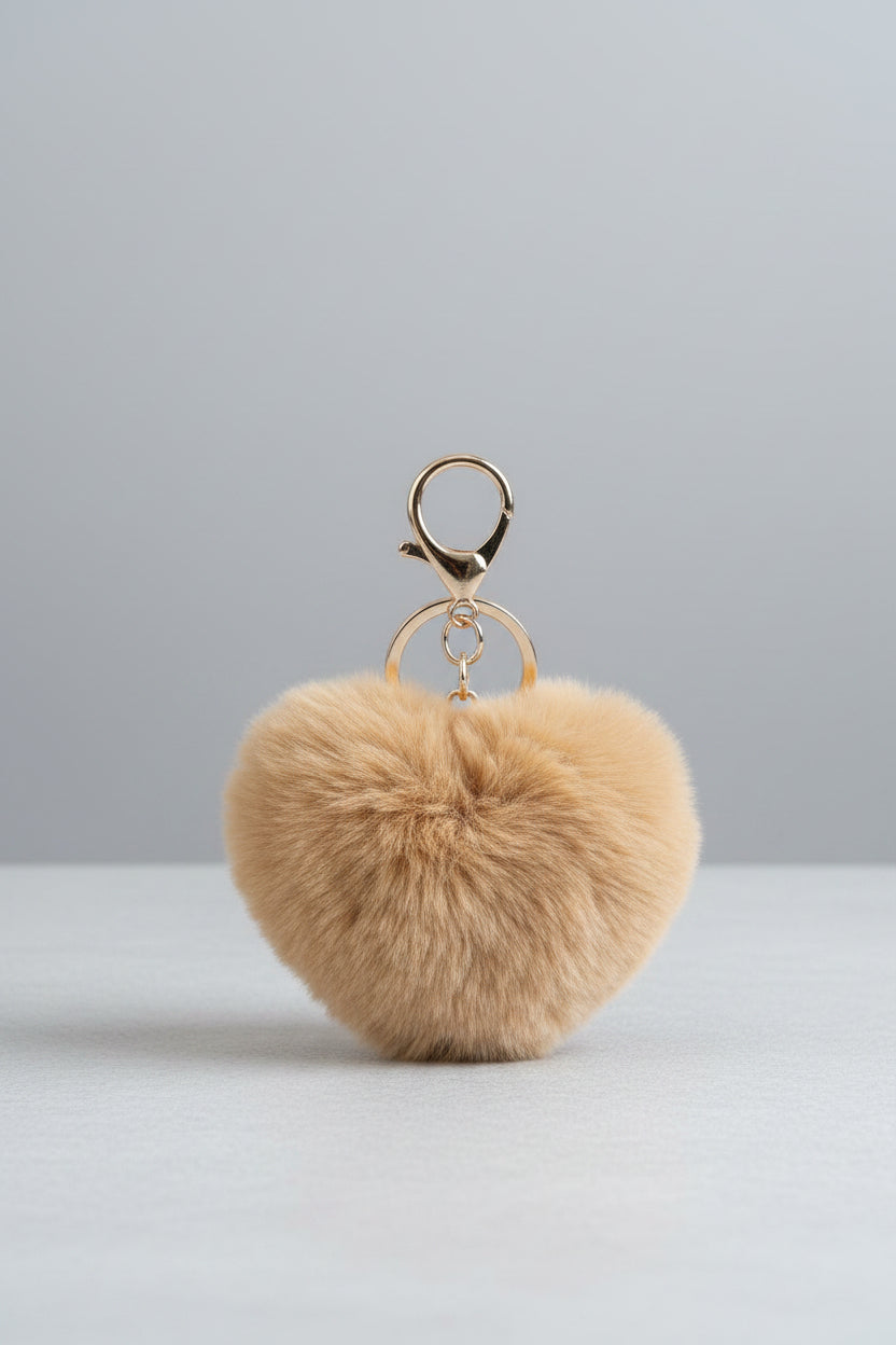 Heart Shaped Plush Bag Charms