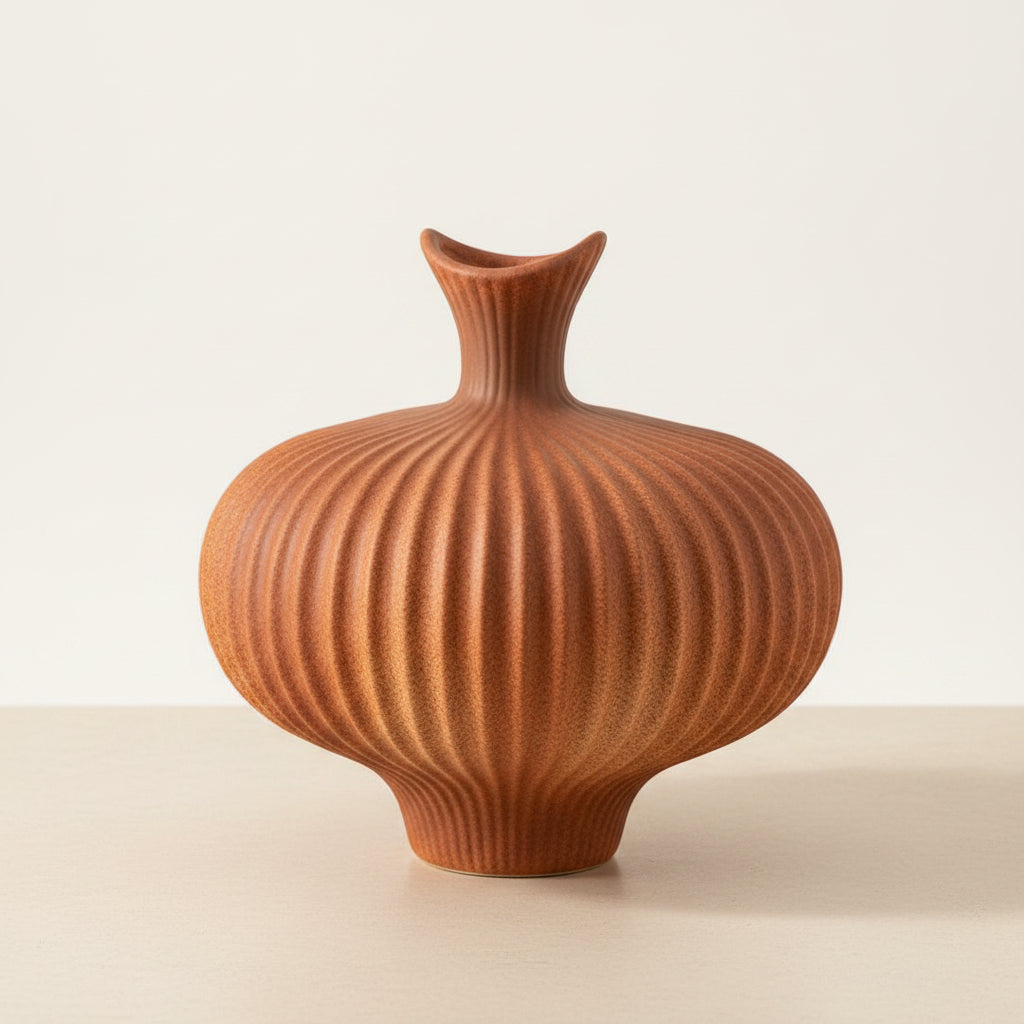 Ribbed Onion Vase
