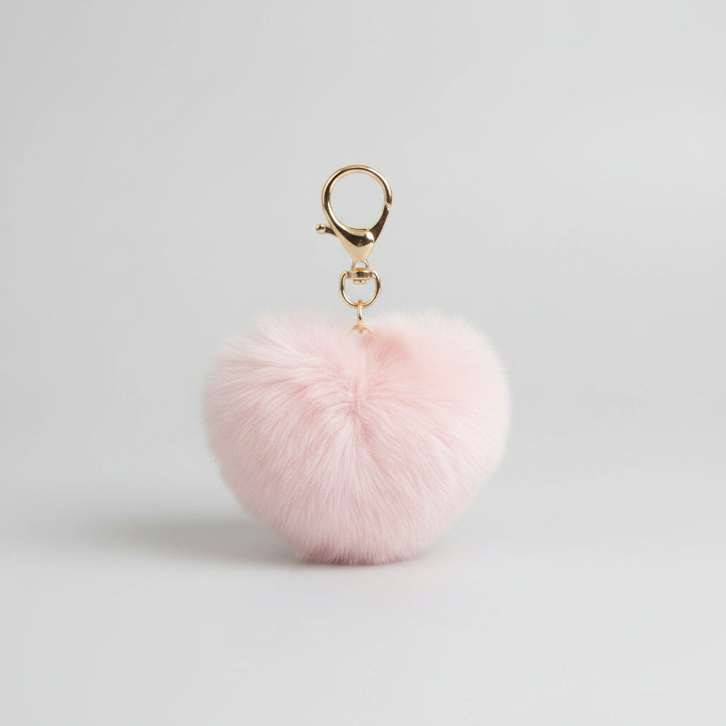 Heart Shaped Plush Bag Charms