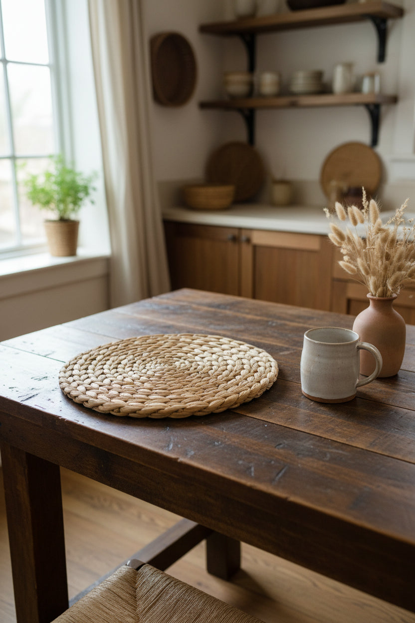 Round Woven Water Hyacinth Placemats