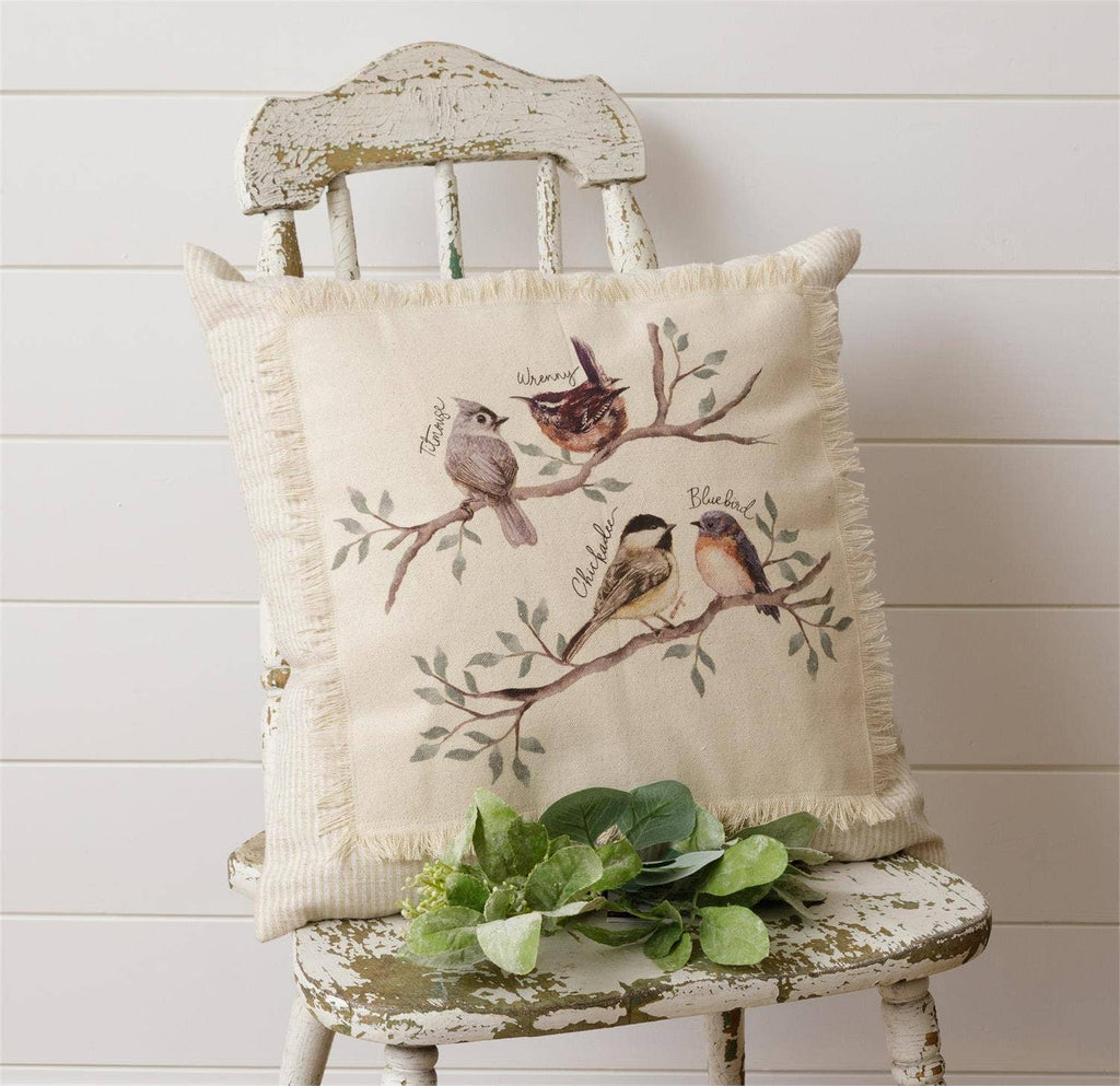 Birds On Branch Patch Pillow