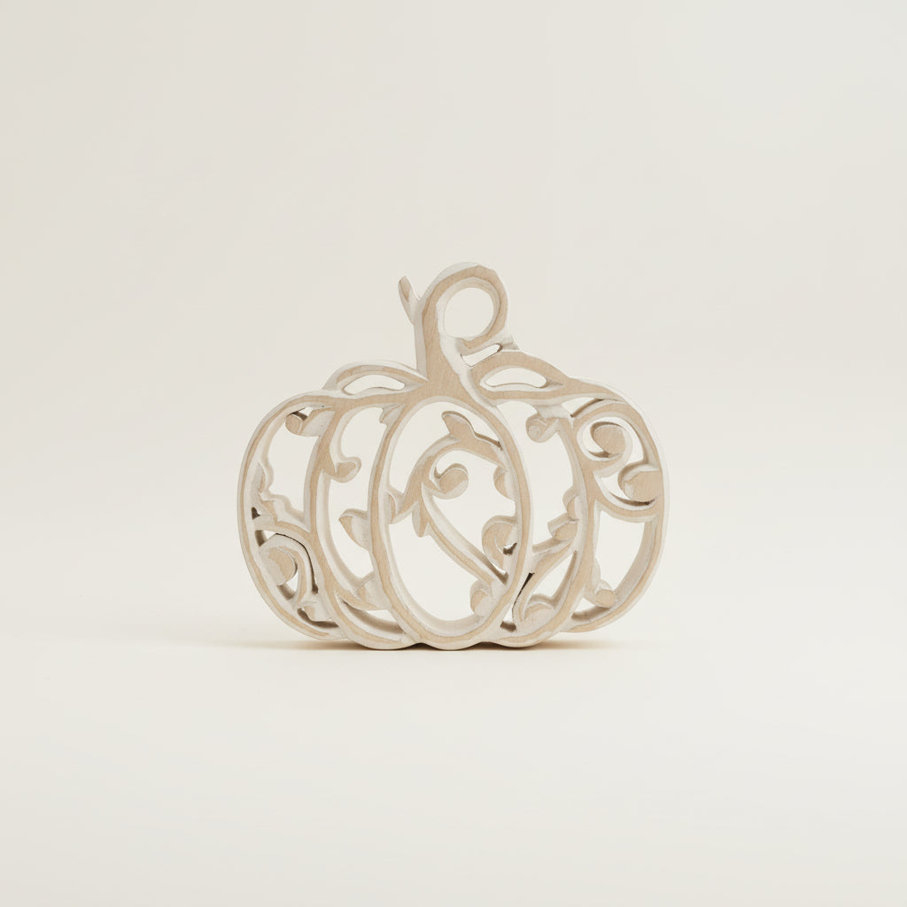 Scroll White Pumpkin | 8.75 x 10 x 1.25"