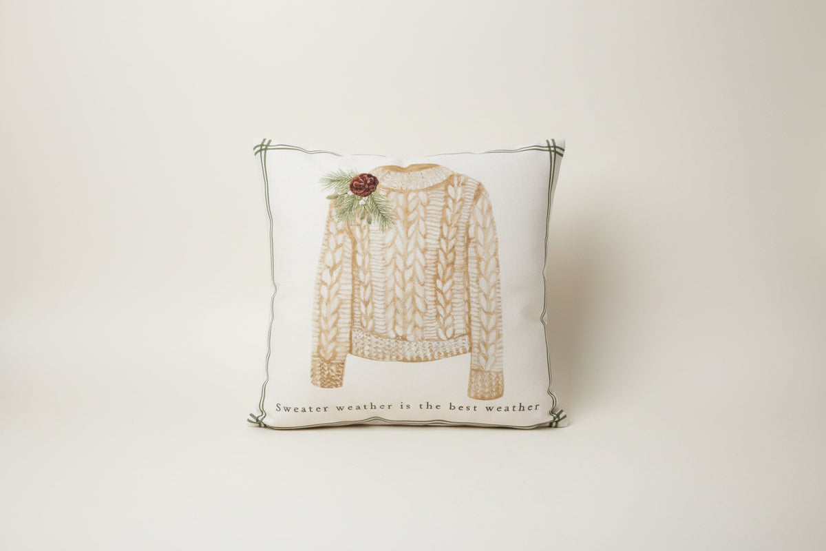 Warm and Cozy Sweater Pillow | 16" x 16"