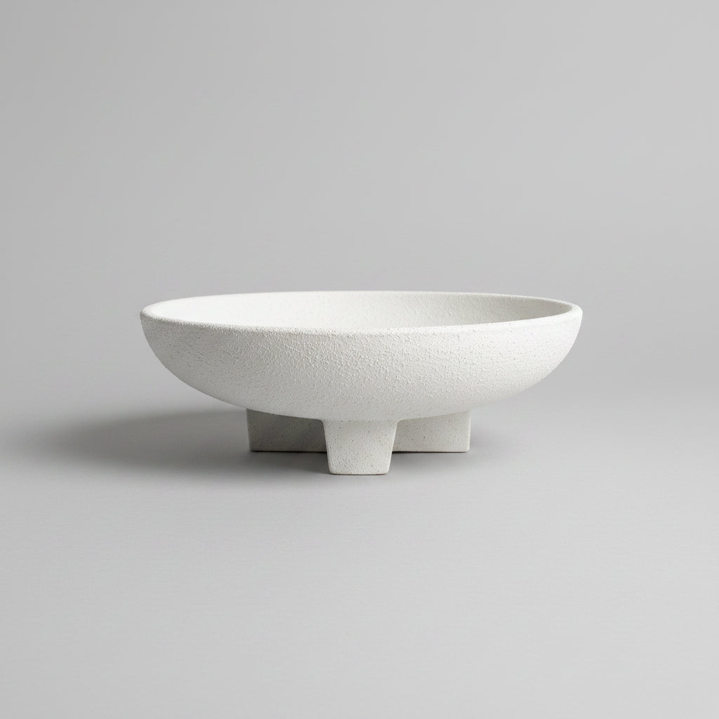 Round Squared Footed Concrete Bowl