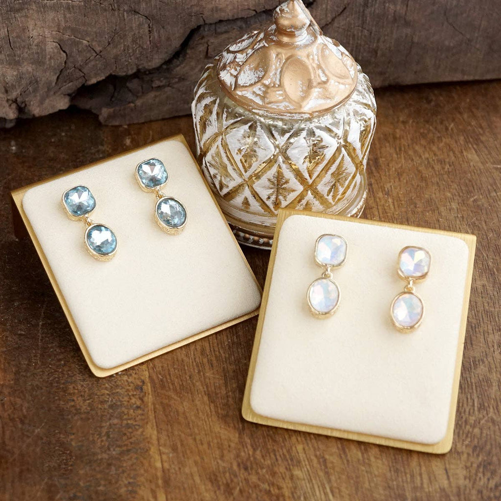 Brilliant Bond – Double Crystal Drop Earrings