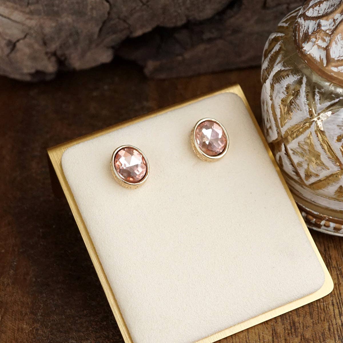 Brilliant Bond – Faceted Crystal Stud Earrings