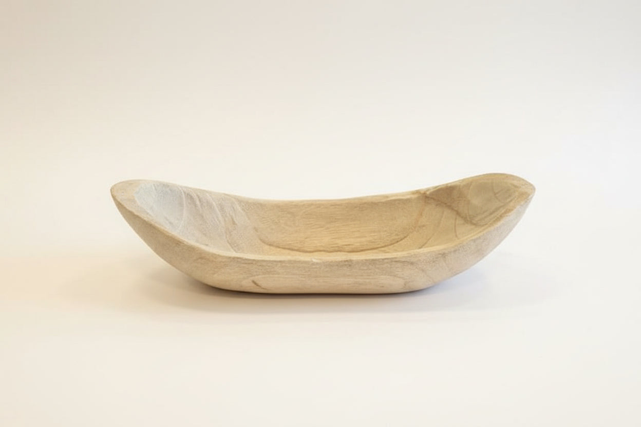 Wooden Boat-Shaped Fruit Platters