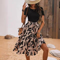 Elegant Women's Printed Splicing Dress