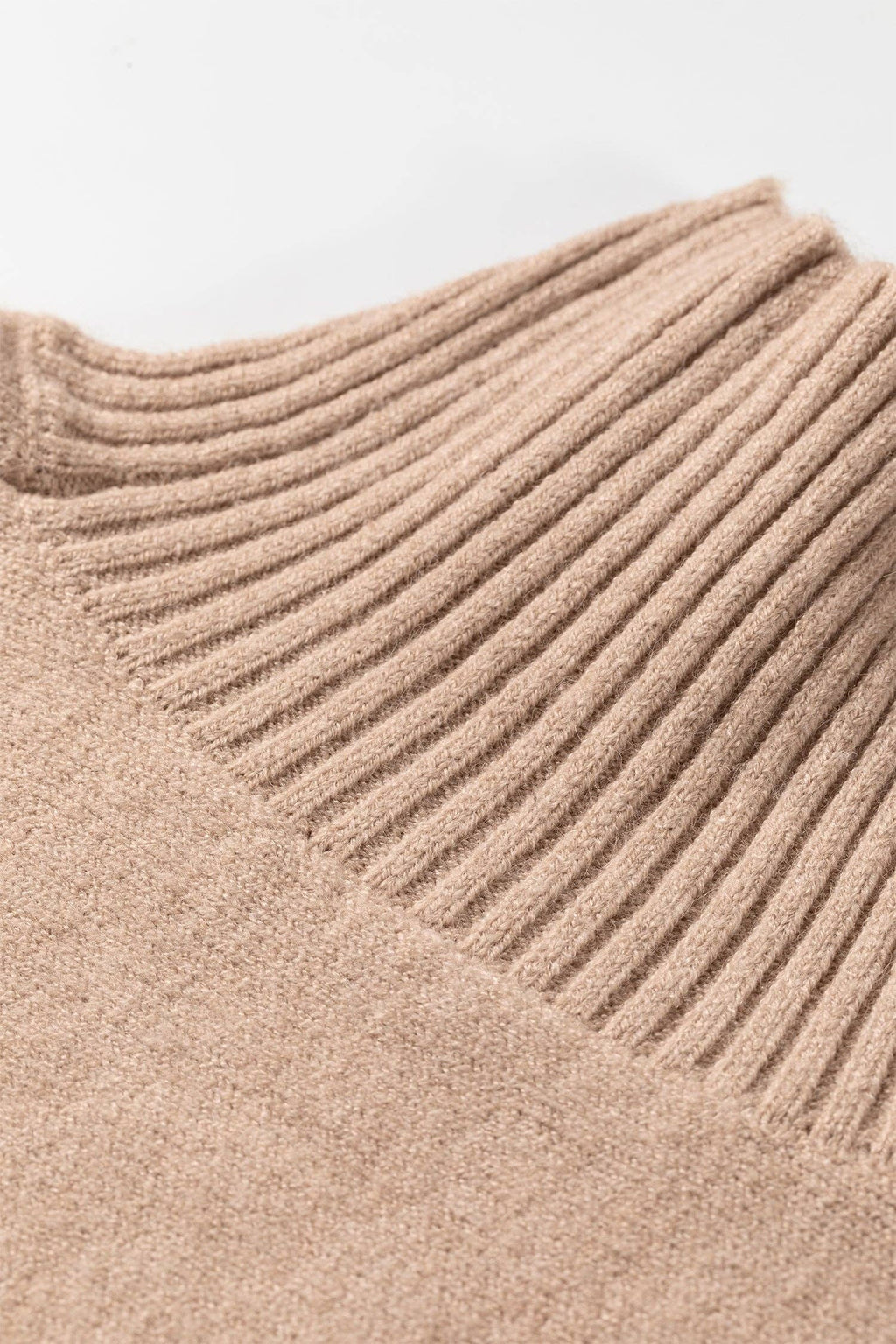 Mock Neck Ribbed Short Sleeve Sweater Top