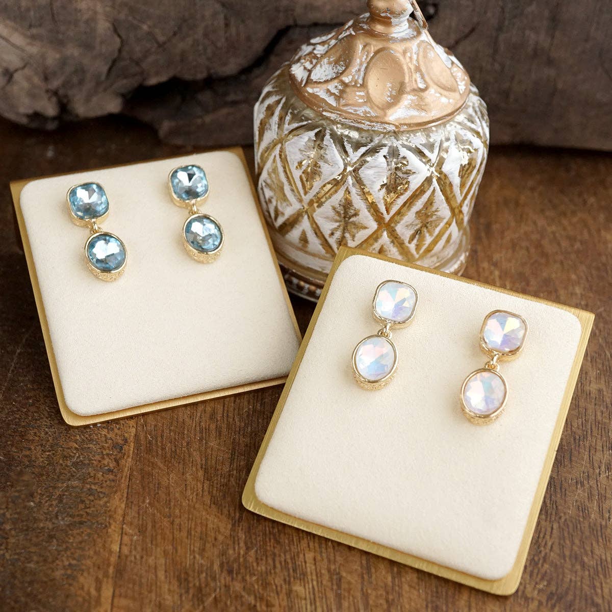 Brilliant Bond – Double Crystal Drop Earrings