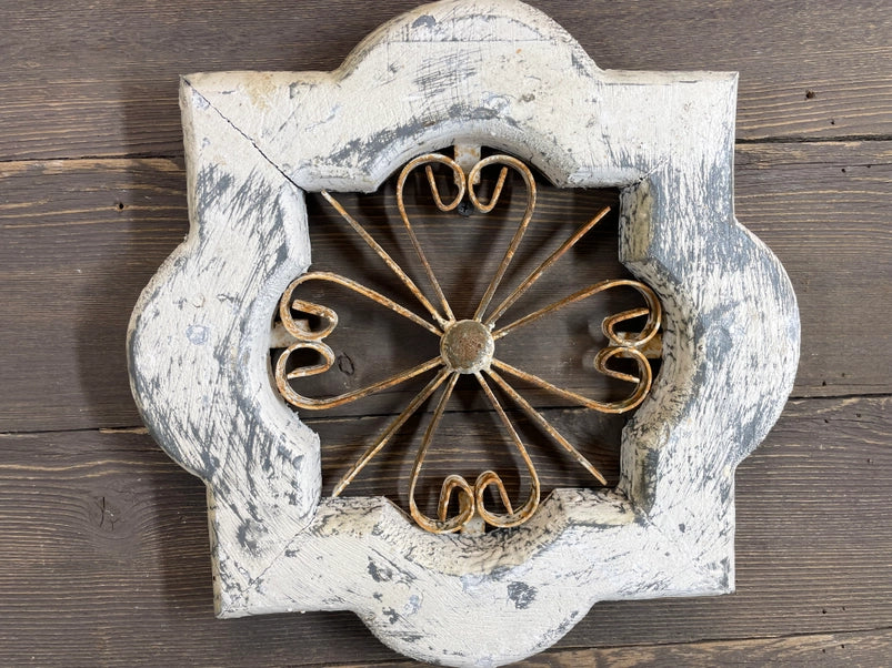 Ojo Farmhouse Wall-12.5 in-Wood & Iron-Vintage White