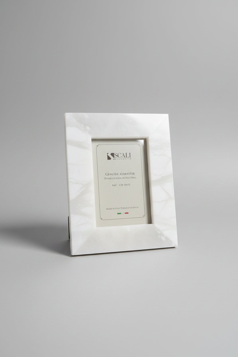White Marble Stone Picture Frame | 4x6"