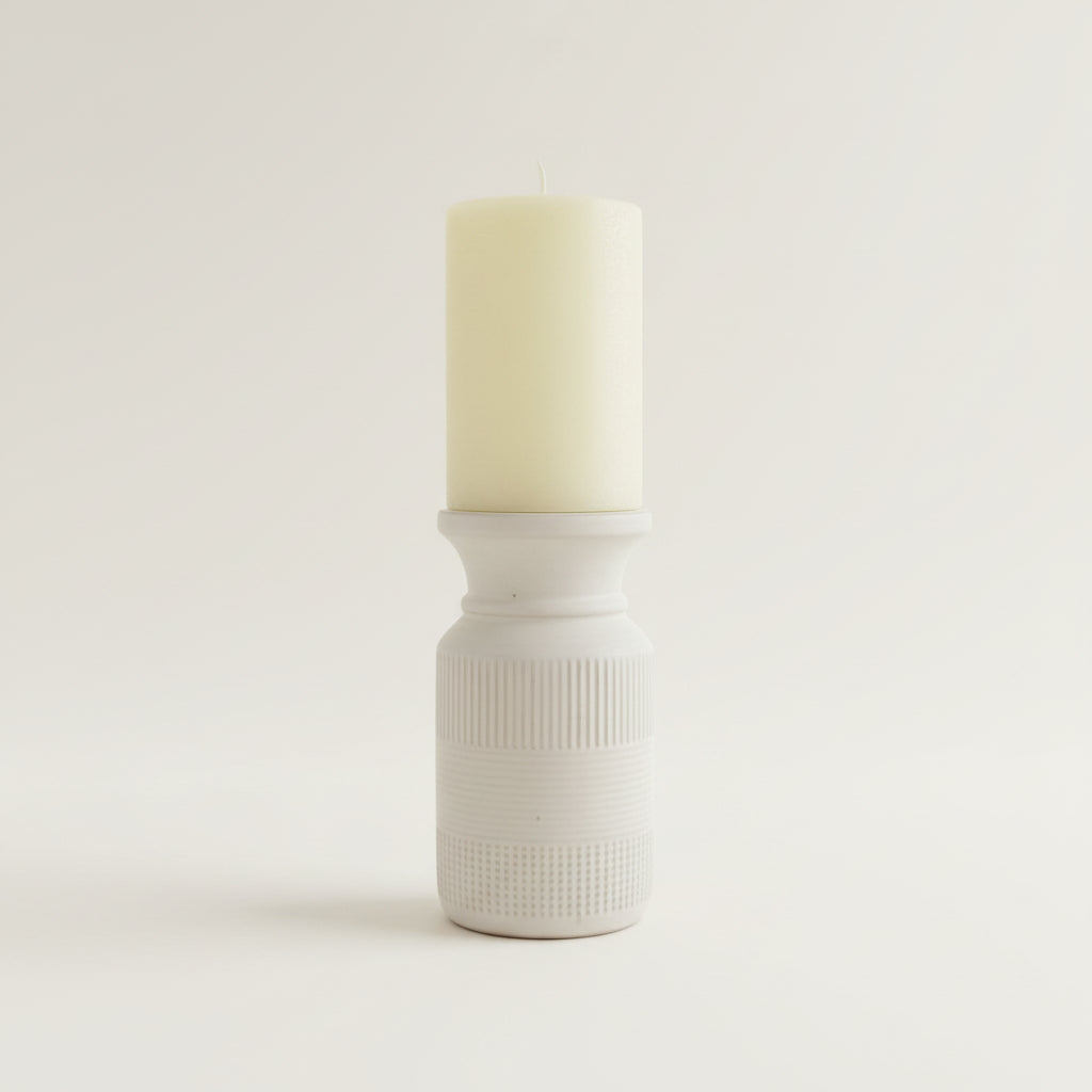 Wash White Candle Holder | 8.74