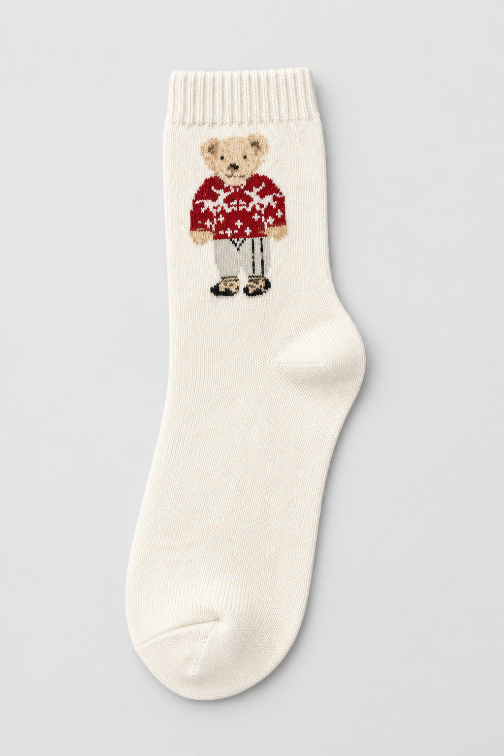 Vintage Bear Fleece-Lined Mid-Calf Socks