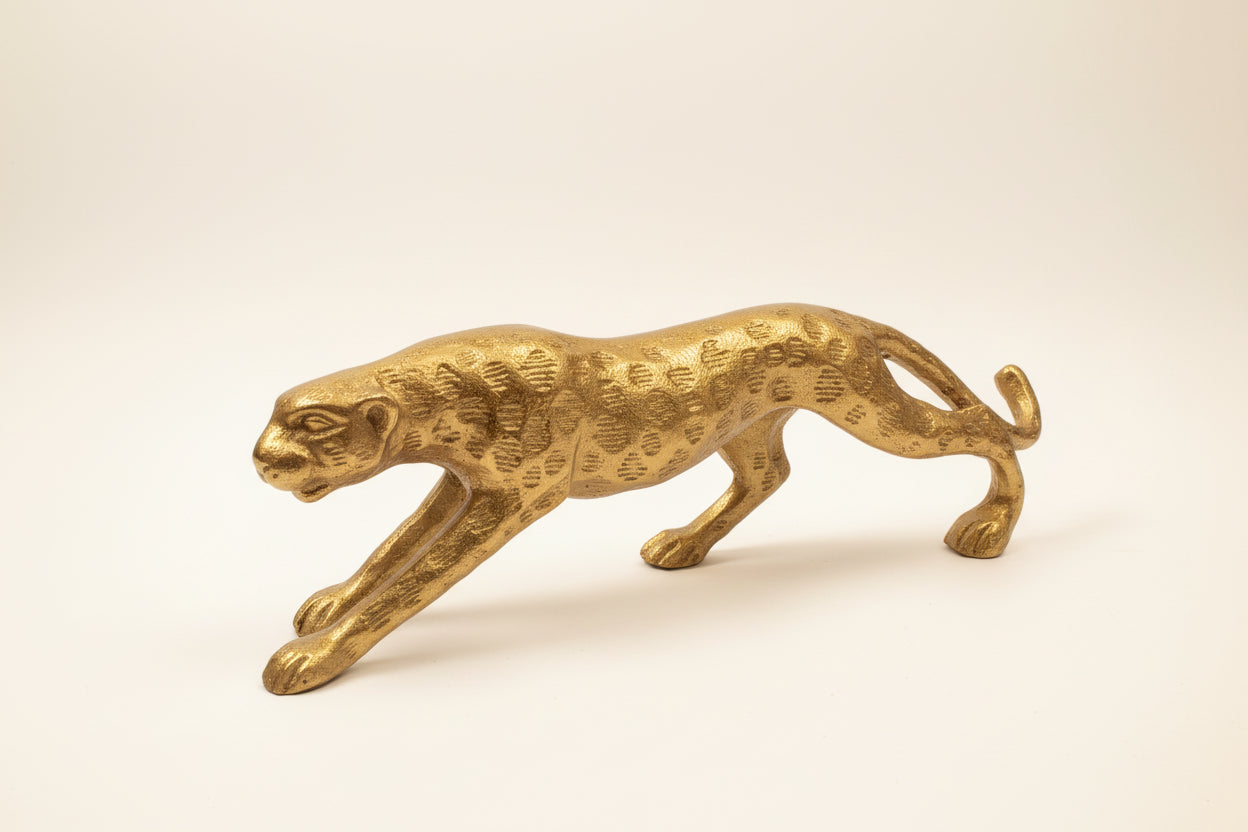 Gold Leopard Sculpture