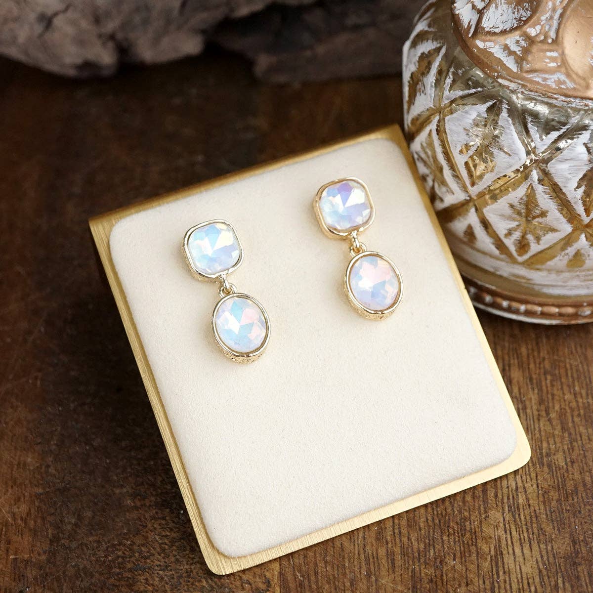 Brilliant Bond – Double Crystal Drop Earrings