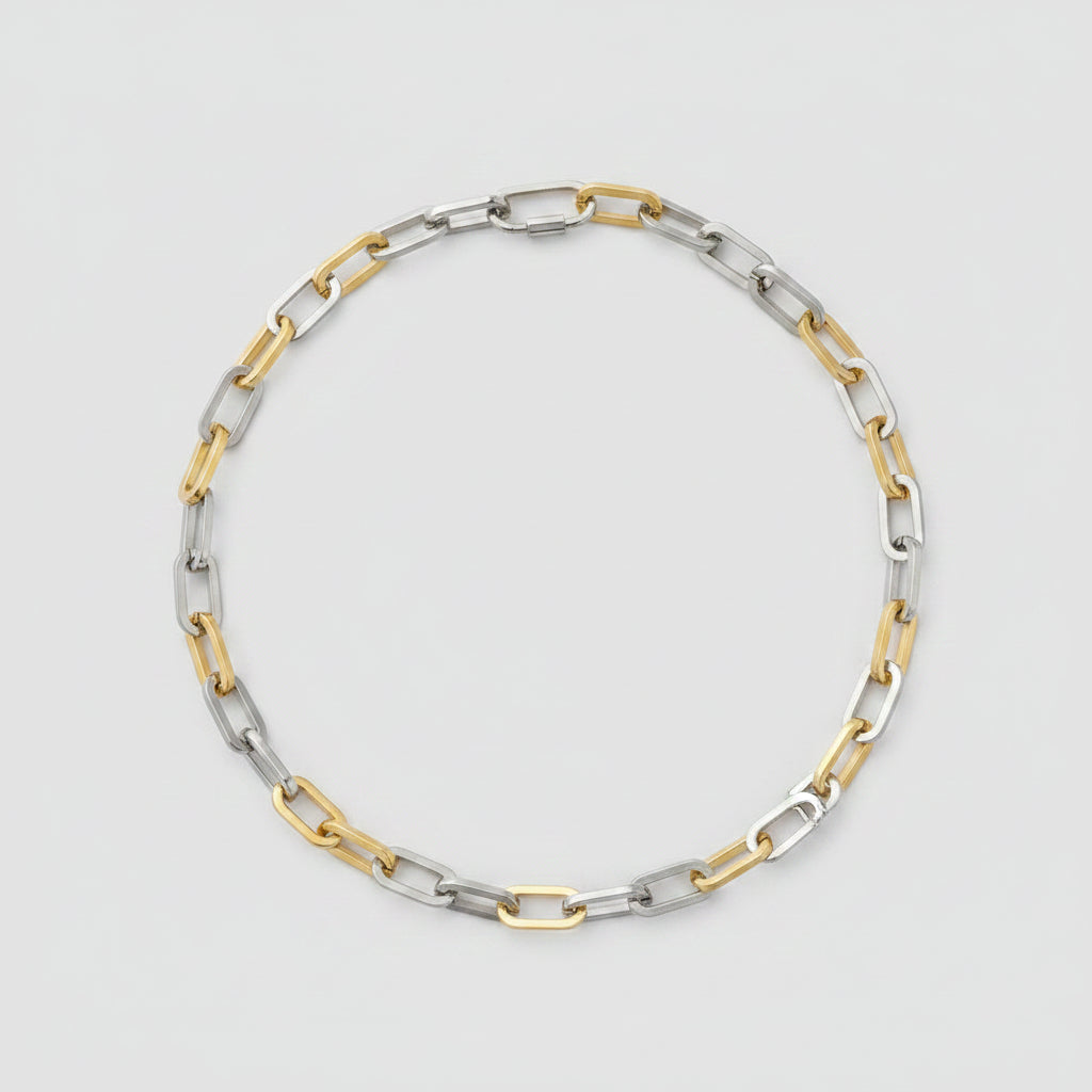 Gold Plated Stainless Steel Paper Clip Bracelet