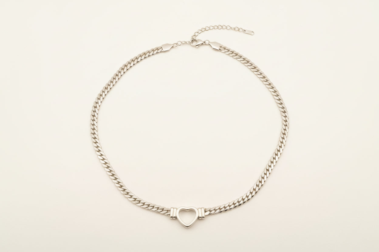 Gold Plated Stainless Steel Heart Chain Necklace