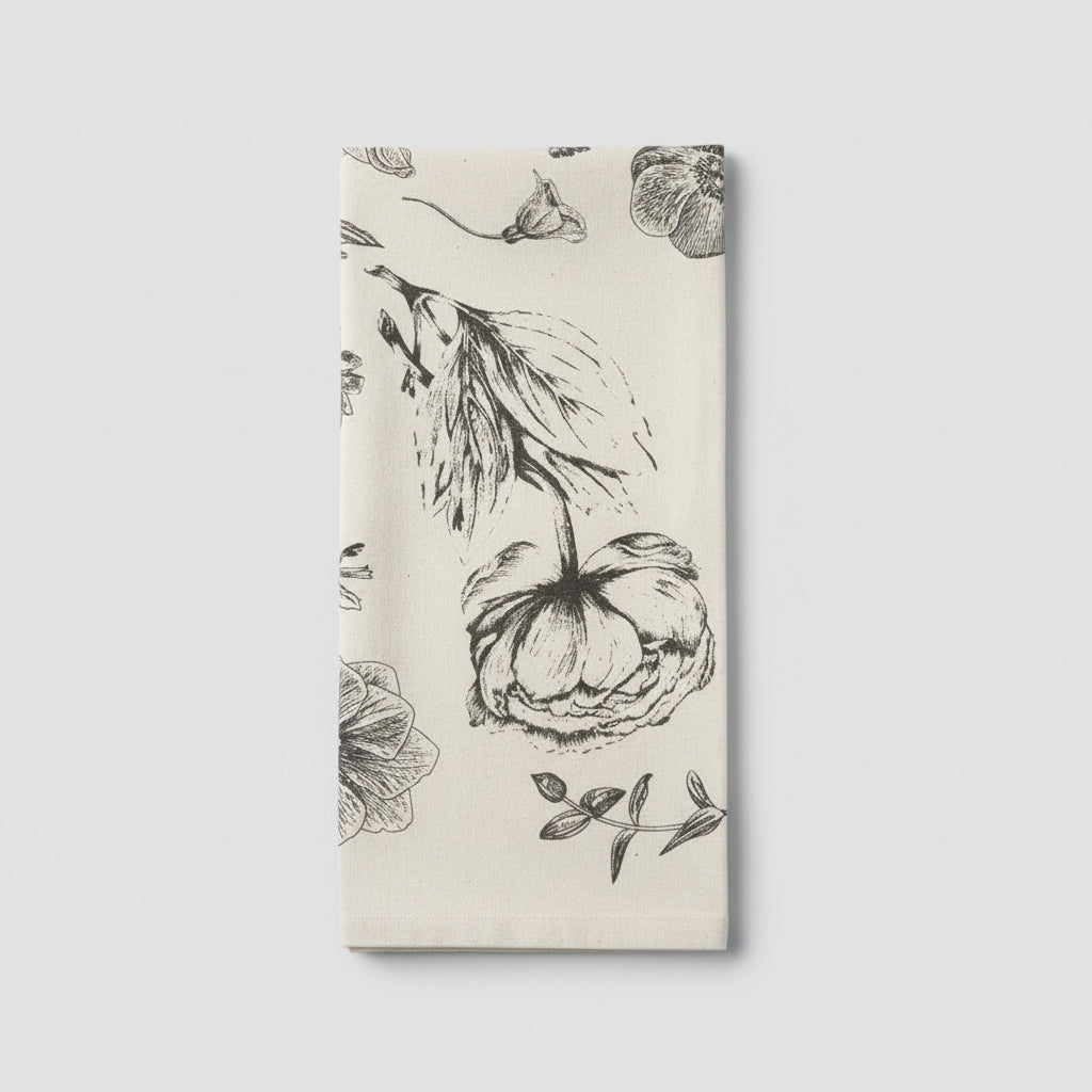 Botanical Flower Market Tea Towels