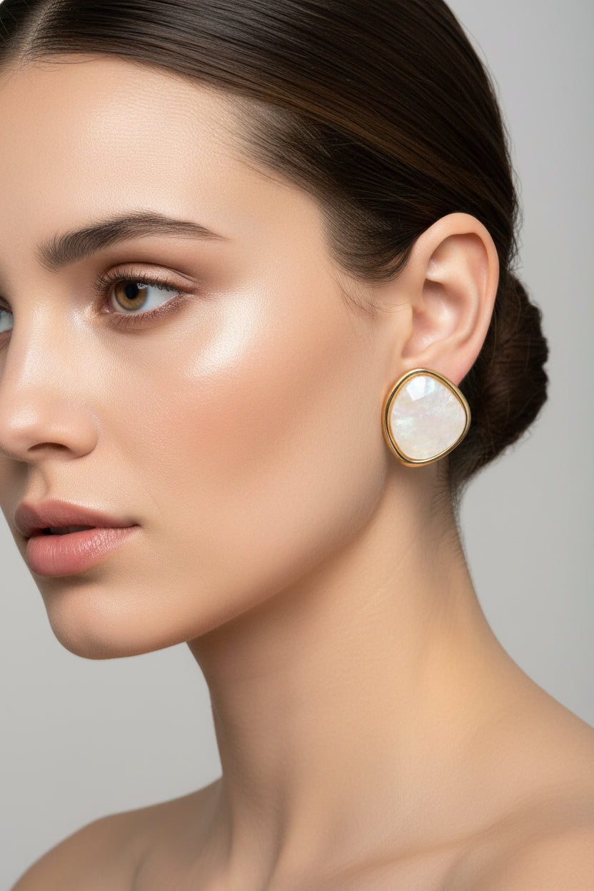 Irregular Pebble Stud Earrings