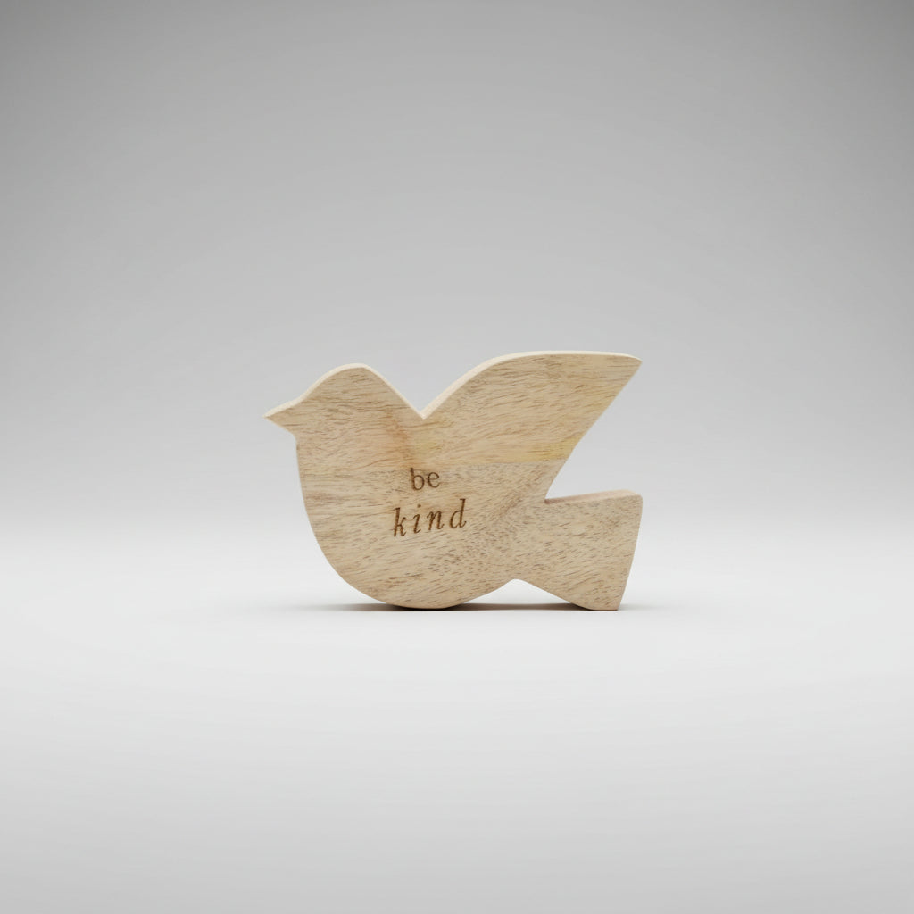 Mango Wood Bird Inspirational Trinket Tray