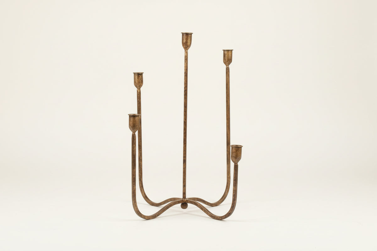 Brass Hand Forged Metal Candelabra