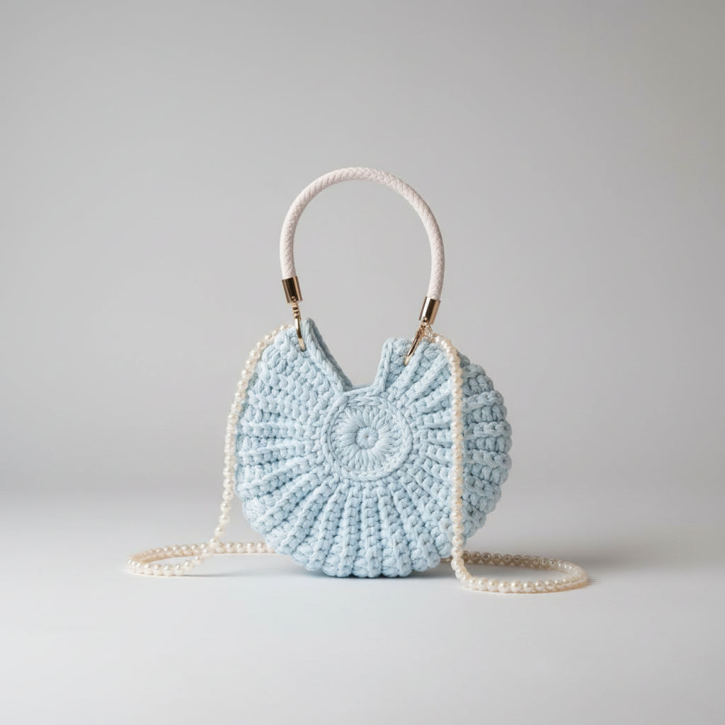 Hand-Woven Round Beach Tote Bag