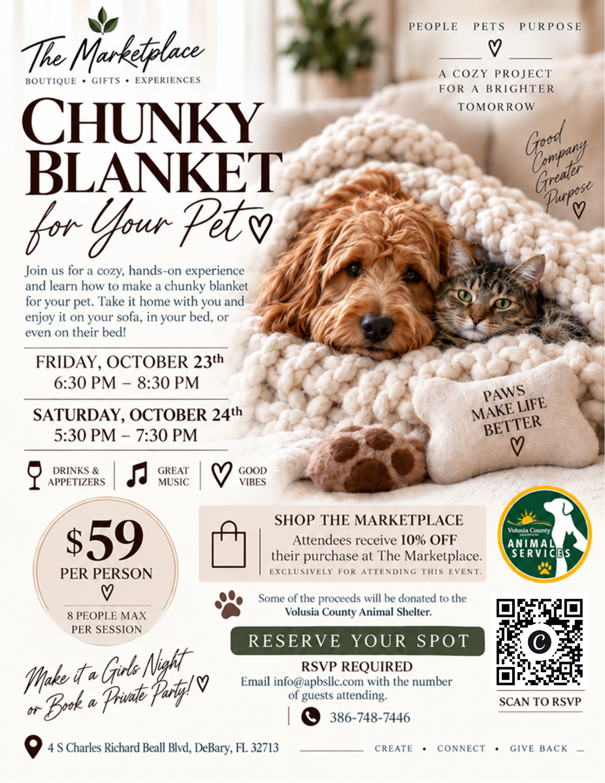 Chunky Pet Blanket Workshop - Saturday Oct 24th