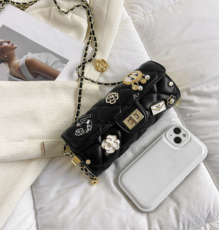 Faux Leather Black Shoulder Bag