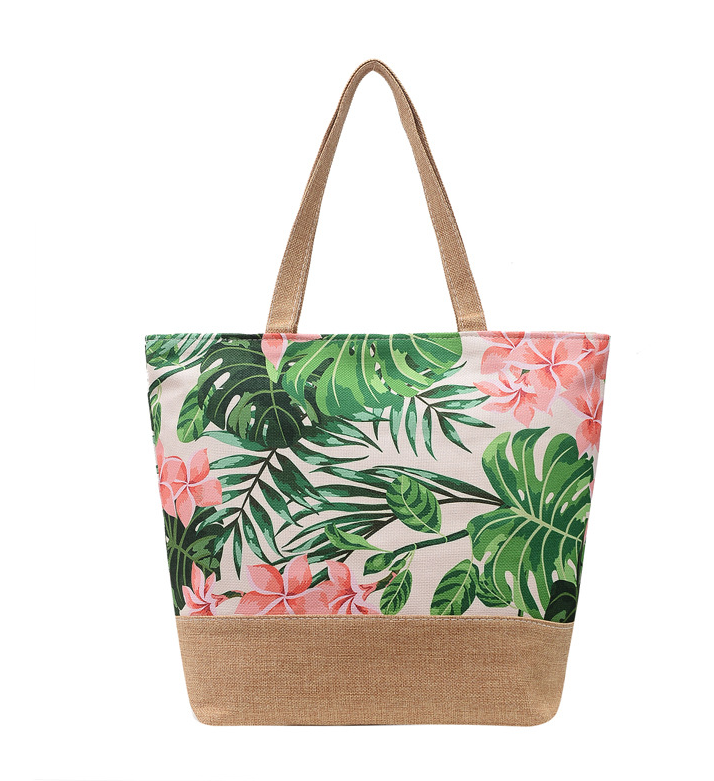 Large Canvas Tropical Shoulder Bags