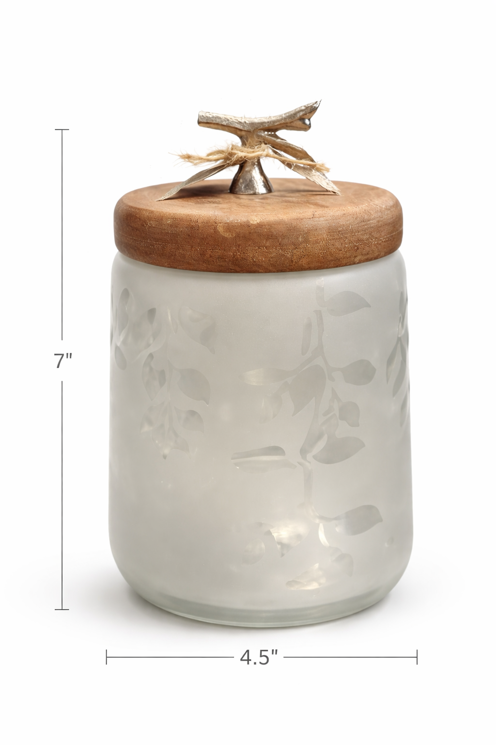 Twiggy Frosted Glass Jars with Wooden Lids 2pc set
