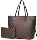 Checkered Tote & Wallet Set