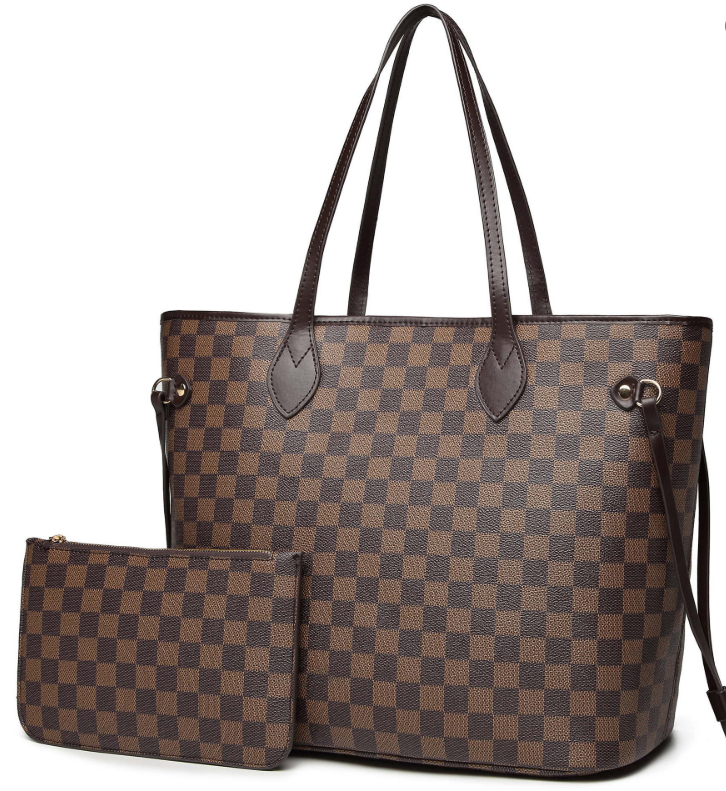 Checkered Tote & Wallet Set