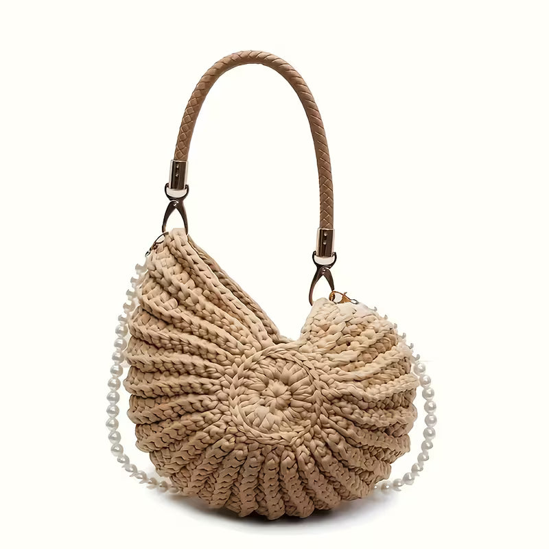 Hand-Woven Round Beach Tote Bag
