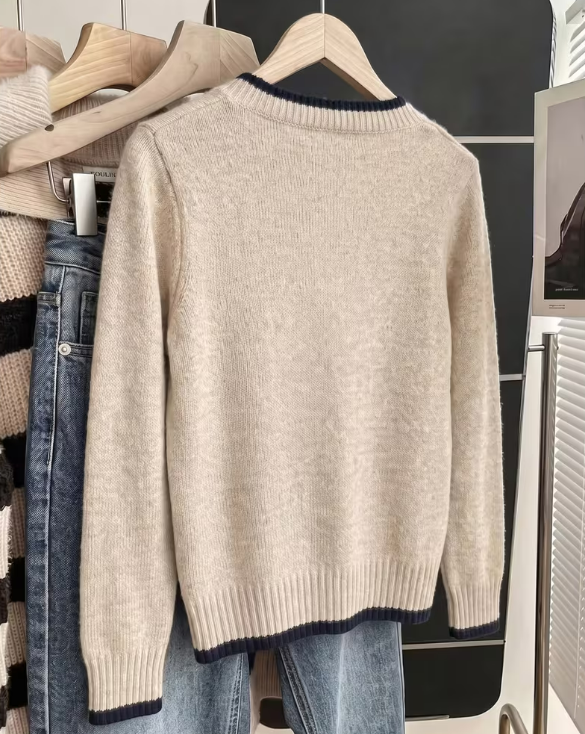 Women's Vintage Bear V-Neck Slouchy Sweater