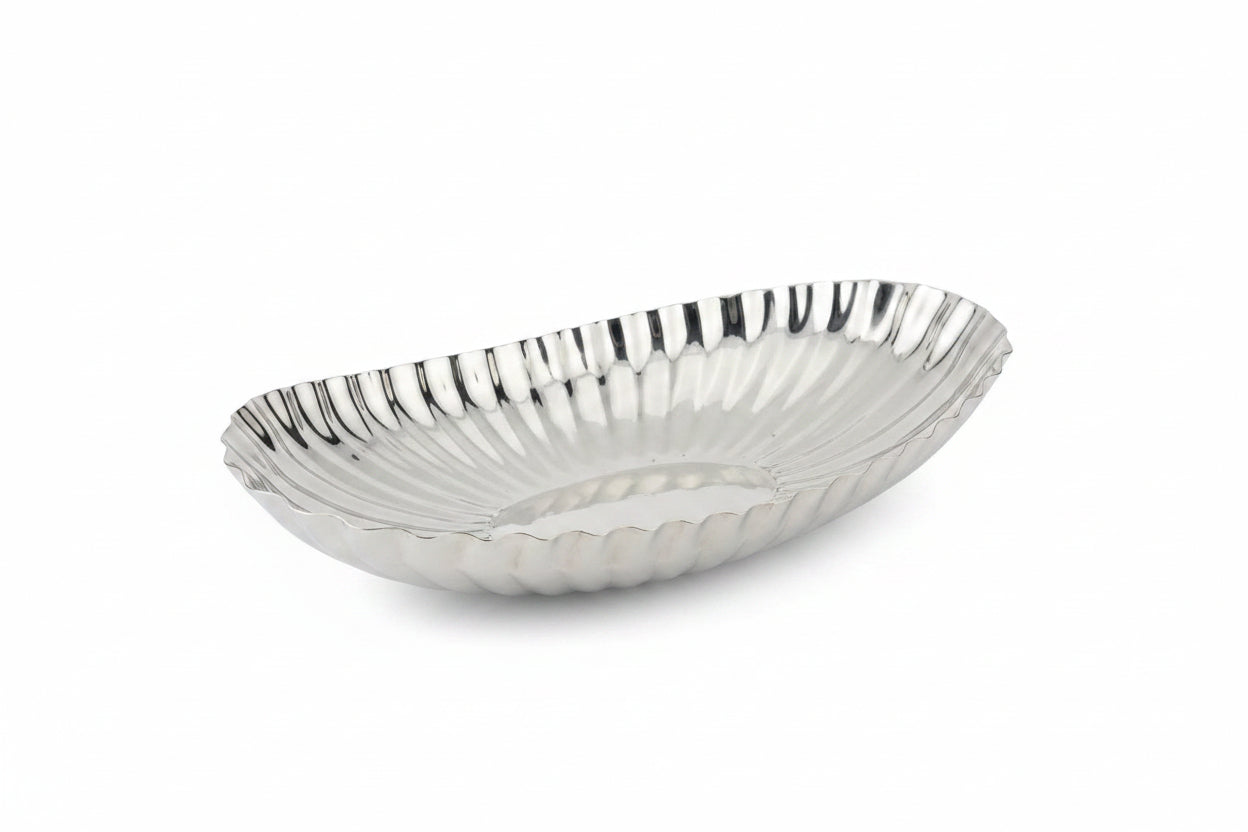 Sleek Metallic Decorative Serving Tray