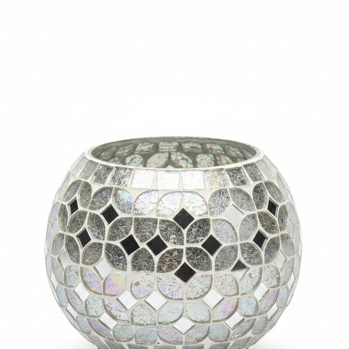 Decorative Bowl with Crystals & Mirror Accents