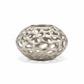 Sleek Silver Metal-Look Decorative Bowl