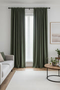 Green Olive Velvet Curtains