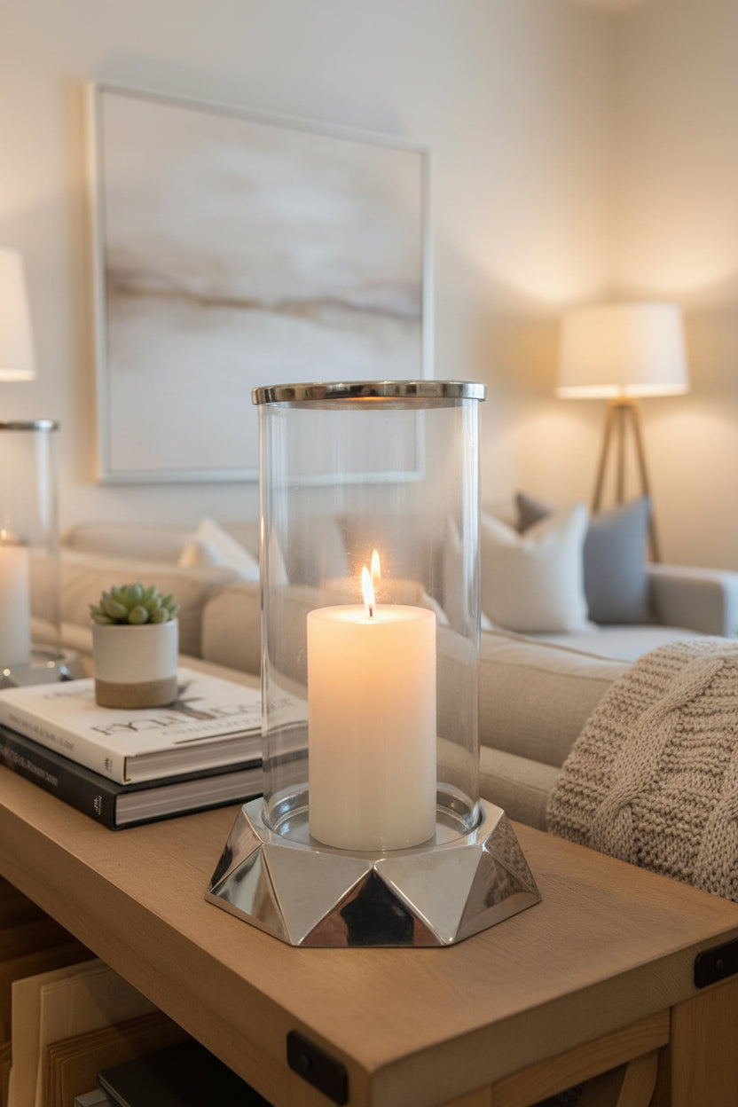 Metal and Glass Candle Holder