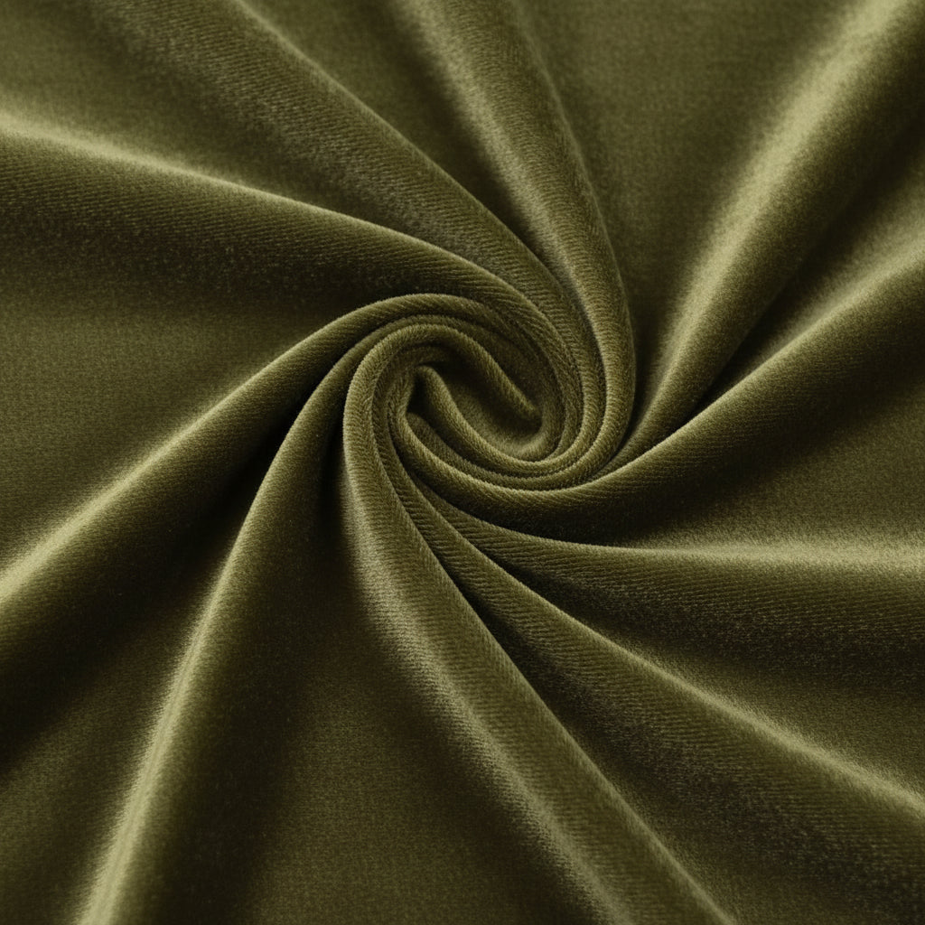 Green Olive Velvet Curtains